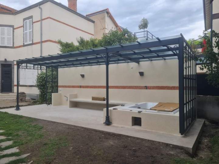 Extension maison véranda métal Coudes