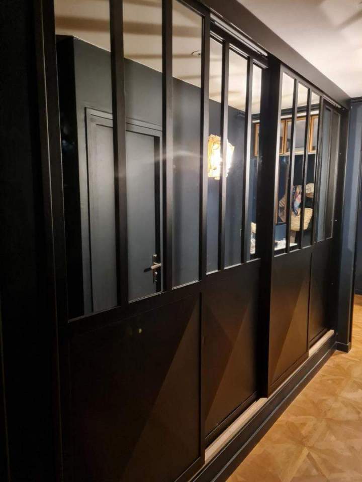 Châssis type atelier noir métallique Coudes