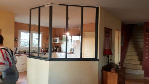 Châssis atelier verrière intérieure noire Coudes